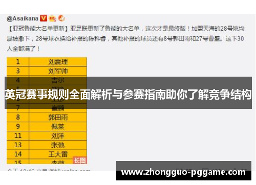 英冠赛事规则全面解析与参赛指南助你了解竞争结构